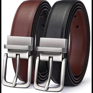 BULLIANT Cinturón Hombre, Cinturón Reversible de Cuero 31mm,Un Revés para 2 Colores,Tamaño Ajuste
