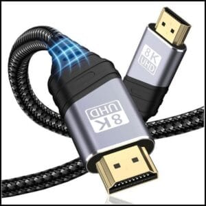 Cable HDMI 2.1, Cable HDMI 8K de Alta Velocidad Ultra HD 48Gbps 8K@60Hz 4K@120Hz 7680P eARC HDCP 2.2&2.3 DTS:X Compatible con HDTV, PS5/4/3, Xbox Series X/S, Monitor Mehr (1M)