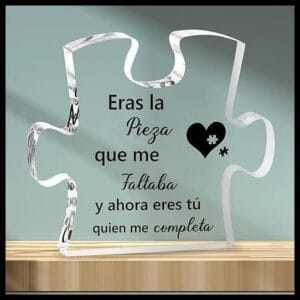 FANAOREN San Valentin Regalos Mujer Hombre, Regalo Pareja, Placa Acrílica en Forma de Puzzle, Regalo Aniversario Pareja, Regalos Navidad, Regalo Novia Novio Esposa Esposo Enamorados