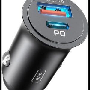 INIU Cargador Coche Carga Rápida 60W Accesorios Coche Interior para iPhone 17 16 Pro MAX Samsung S25 Xiaomi, Cargador Mechero Movil USB C 12V Gadgets Car para Camper Furgoneta Camion Fiat Peugeot BMW