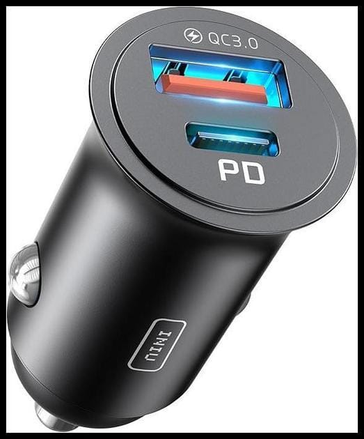 INIU Cargador Coche Carga Rápida 60W Accesorios Coche Interior para iPhone 17 16 Pro MAX Samsung S25 Xiaomi, Cargador Mechero Movil USB C 12V Gadgets Car para Camper Furgoneta Camion Fiat Peugeot BMW