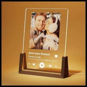 LUCKOR Placa Spotify Personalizada, Lámpara con Foto, Regalo Original para Parejas, Novio, Amiga - Ideas para San Valentín, Cumpleaños, Navidad