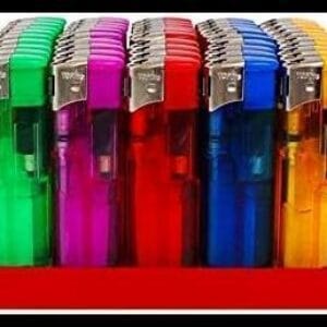 Mechero electrónico recargable con llama ajustable - Juego de 50 mecheros de colores