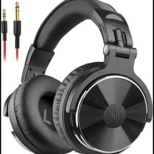 OneOdio Pro10 Auriculares DJ con Cable, Estéreo de Mezcla y Monitor de Estudio, 50mm Controladores, 3.5 y 6.35mm Conector de Audio para PC AMP Grabación de Teléfono Piano Guitarra, Negro