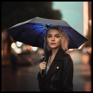 Paraguas de viaje compacto resistente al viento para lluvia paraguas automático impermeable iluminado para mujeres y hombres