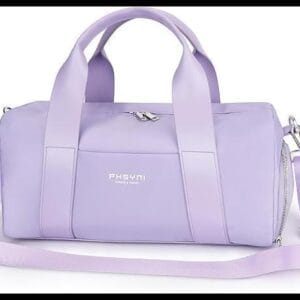 Pequeña Bolsa De Deporte para Mujeres, Niñas y Niños,Diseño para Fitness,Entrenamiento, Baile, Ballet, Natación con Zapatero Independiente y Bolsillo Impermeable(Morado,40x19x20 cm,15L)