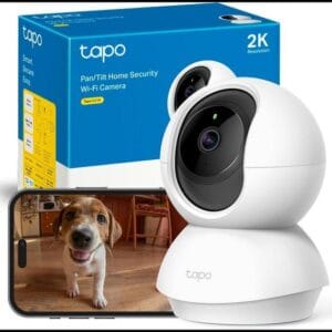 Tapo C210 - Cámara IP WiFi 360° Cámara de Vigilancia 2K (3MP),Visión Nocturna Admite Tarjeta SD hasta 512 GB, Detección y Seguimiento de Movimiento, Control Remoto, Compatible con Alexa