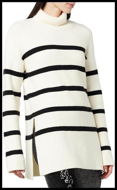 The Drop Camilla Jersey de Cuello Alto y Hombro Caído para Mujer