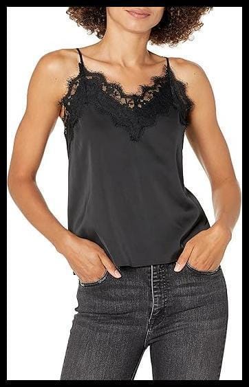 The Drop Natalie Camisola de tirantes con encaje y cuello de pico para Mujer