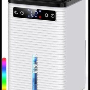 Deshumidificador de aire de 2,5L,funcionamiento silencioso,temporizador de 2-12 H,apagado automático,siete colores de luz,unidad de deshumidificación adecuada para dormitorios y baños(650ML/24H)